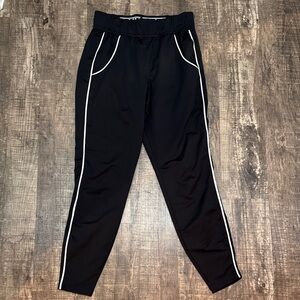 Gymshark Black Track Joggers with White Piping